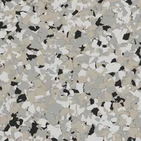 Cabin Fever flake color sample, black, white and beige
