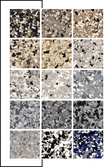 Color Palette A series of different colors and shapes of terrazzo.
